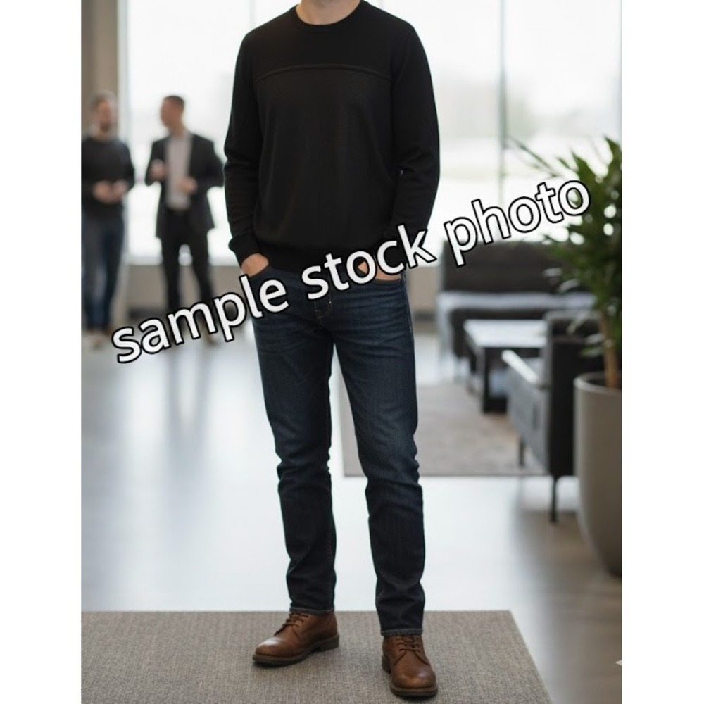 VaBene Men's Black Sweater XL Rayon Cotton Blend Soft Knit Fall Layer EC - Picture 5 of 5